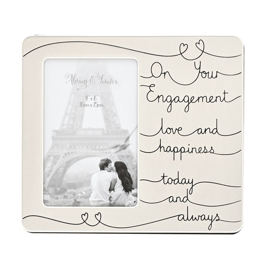 Photo Frame "On Your Engagement Love & Happiness" 4"x6"