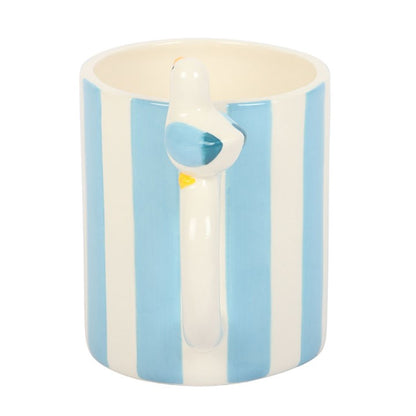 Striped Mug with Seagull