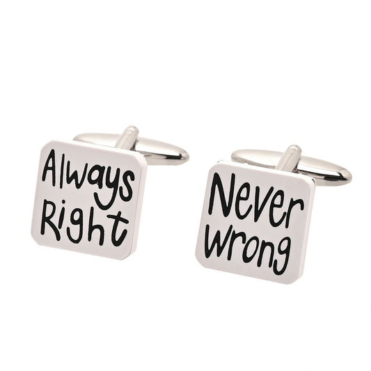 Harvey Makin 'Always Right' 'Never Wrong' Cufflinks