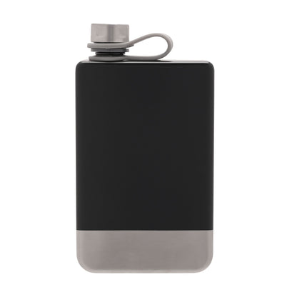 Harvey Makin Rectangular Hip Flask - 8oz Black