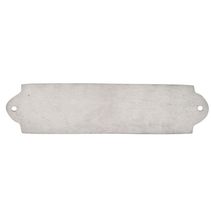 Blank silver metal sign tag with two mounting holes