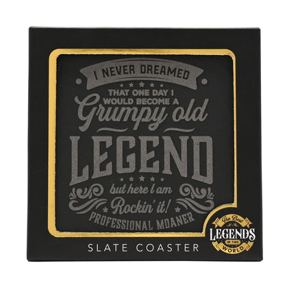 Harvey Makin Legend Slate Coaster - Grumpy