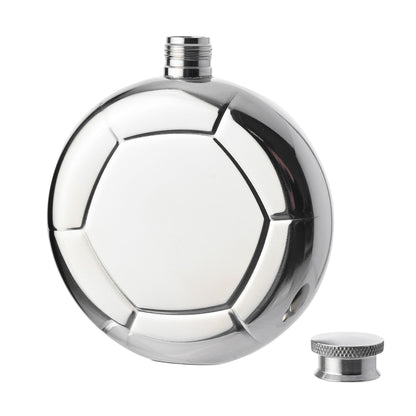 Harvey Makin Classic Hip Flask 5oz Mirror Polished - Football