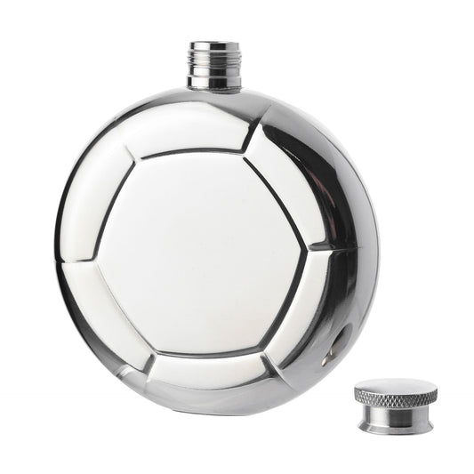 Harvey Makin Classic Hip Flask 5oz Mirror Polished - Football