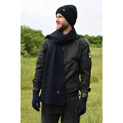Harvey Makin Layers Hat, Gloves and Scarf Gift Set - Navy Blue