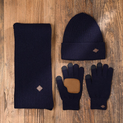 Harvey Makin Layers Hat, Gloves and Scarf Gift Set - Navy Blue