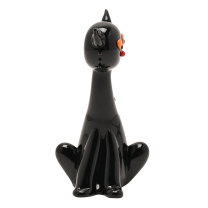 Objets D'art Miniature Glass Figurine - Black Cat