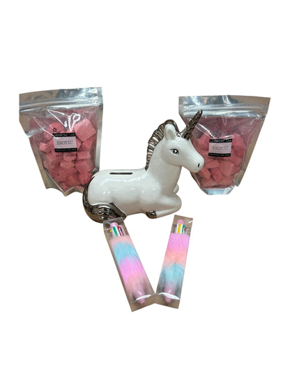 Kids Silver Plated Unicorn Money Box Gift Set