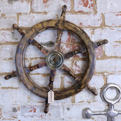 Naav Wooden Ships Wheel Natural Colour
