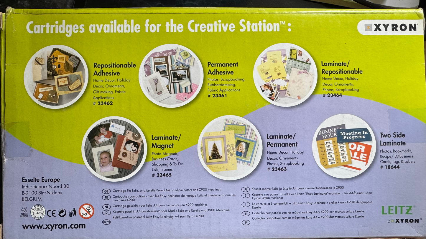 Xyron Creative Station - A4 / 9 Inch + 2x Part-Used Lamination Cartidges
