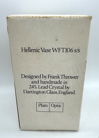 Vintage Dartington Glass WFT106 Hellenic Greek Vase Designed by Frank Thrower