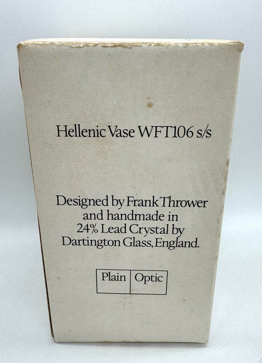 Vintage Dartington Glass WFT106 Hellenic Greek Vase Designed by Frank Thrower