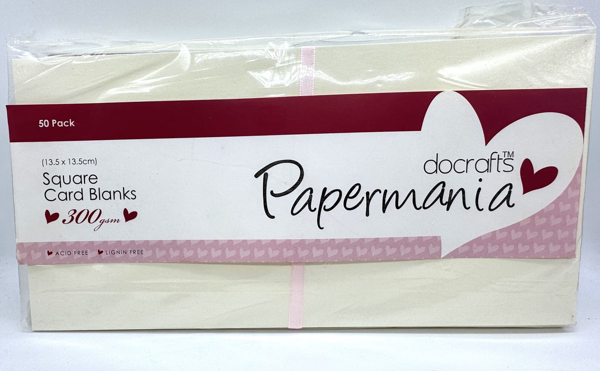 Card Making ~ Square Blank Cards and Envelopes: Pack of 50 - Cream