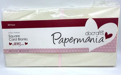 Card Making ~ Square Blank Cards and Envelopes: Pack of 50 - Cream