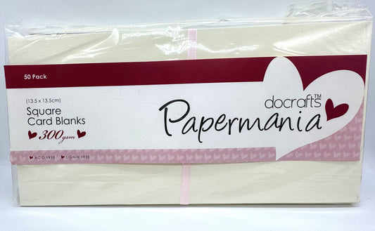 Card Making ~ Square Blank Cards and Envelopes: Pack of 50 - Cream