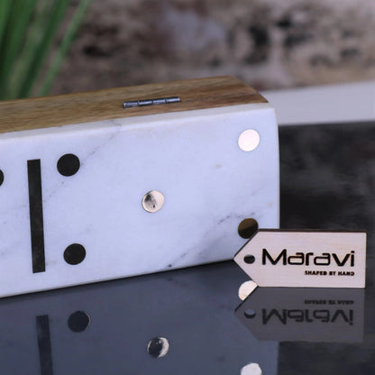 Osian Mango Wood & Marble Luxury Dominoes Set