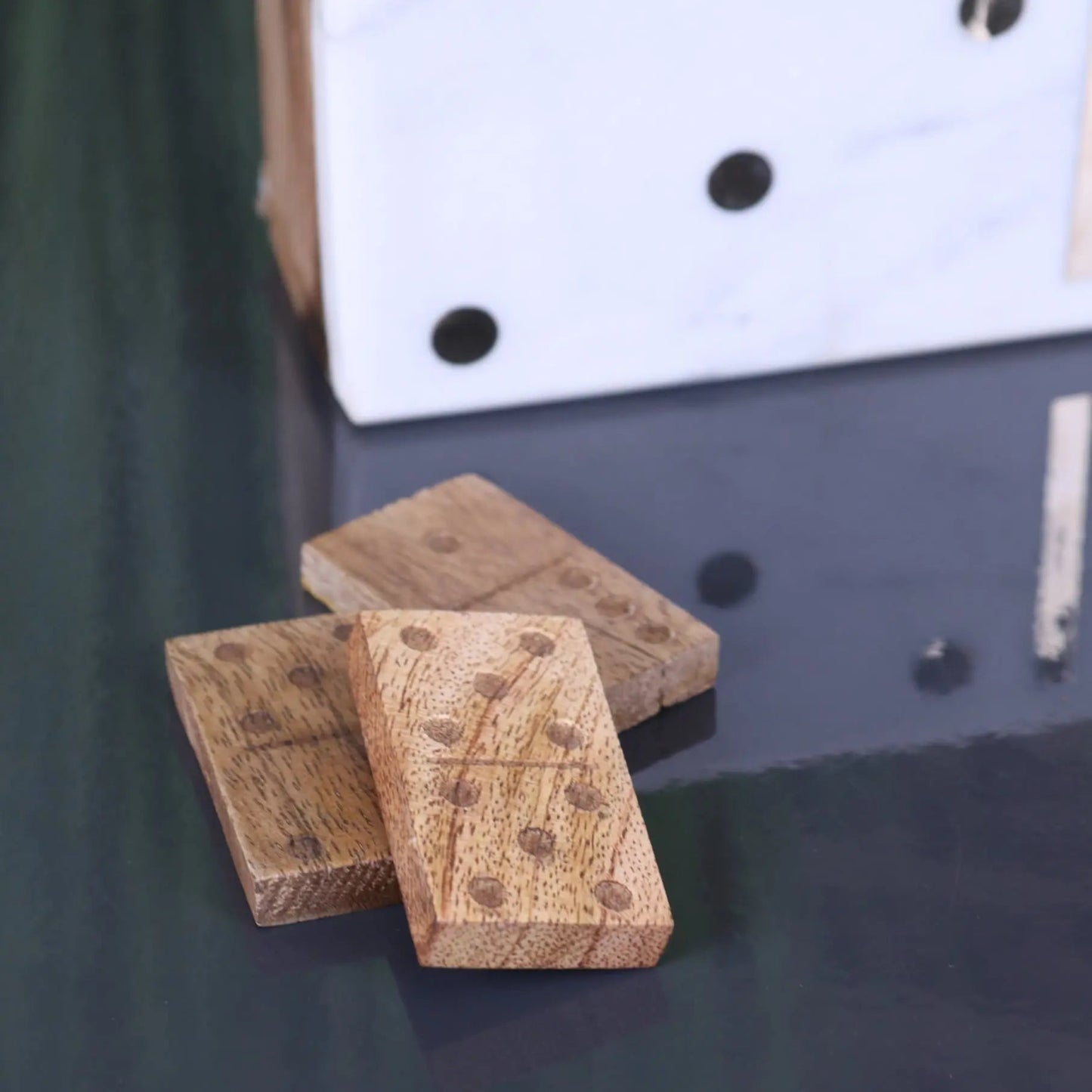 Osian Mango Wood & Marble Luxury Dominoes Set