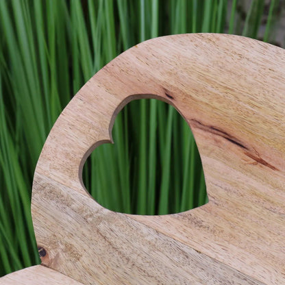Dili Heart Shape Mango Wood Chopping Board 40cm