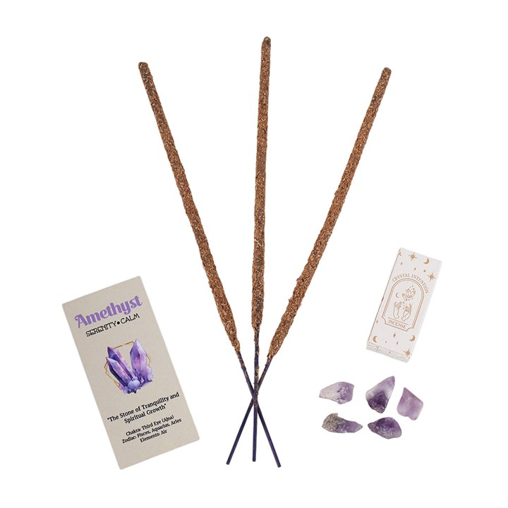 12 Packs of Native Soul Crystal Intentions Incense with Amethyst Chips