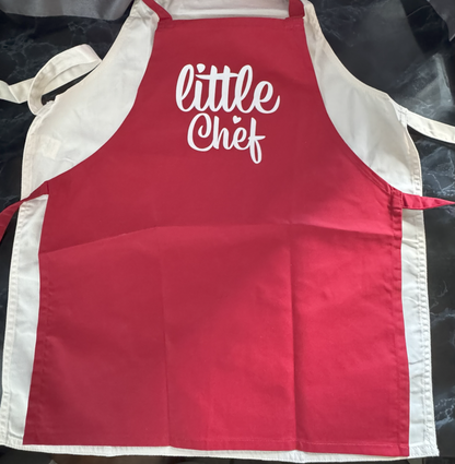 Personalised Little Chef Children's Apron & Baking Set - Choice of Colours & Sizes