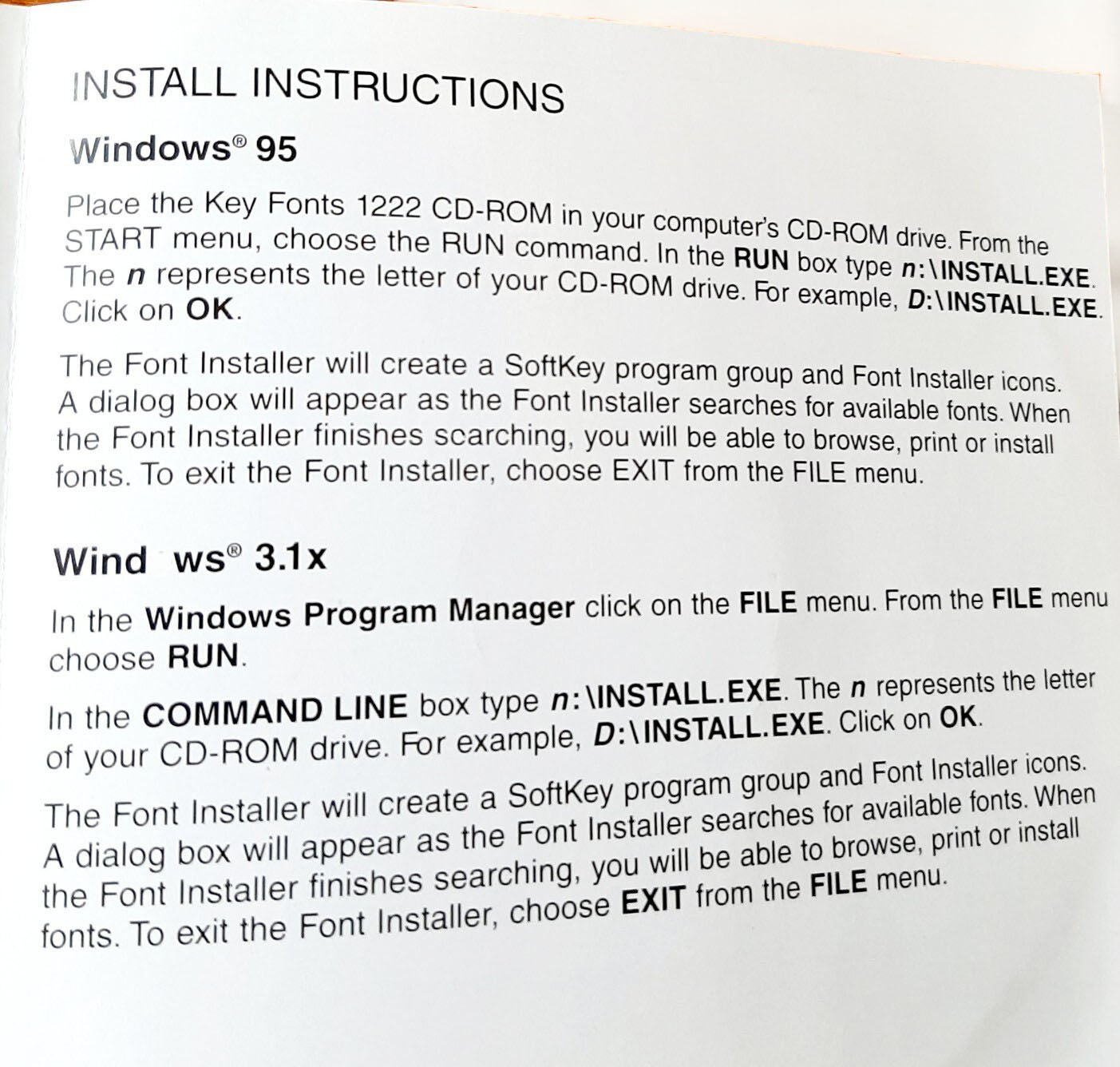 1996 Softkey CD-ROM of Key Fonts 1222 for Windows