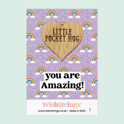 Pocket Hug - You Are Amazing | Thoughtful Gift for Saying You Are the Best | Keepsake Token for Sending Hugs, Thank You & Friendship Appreciation