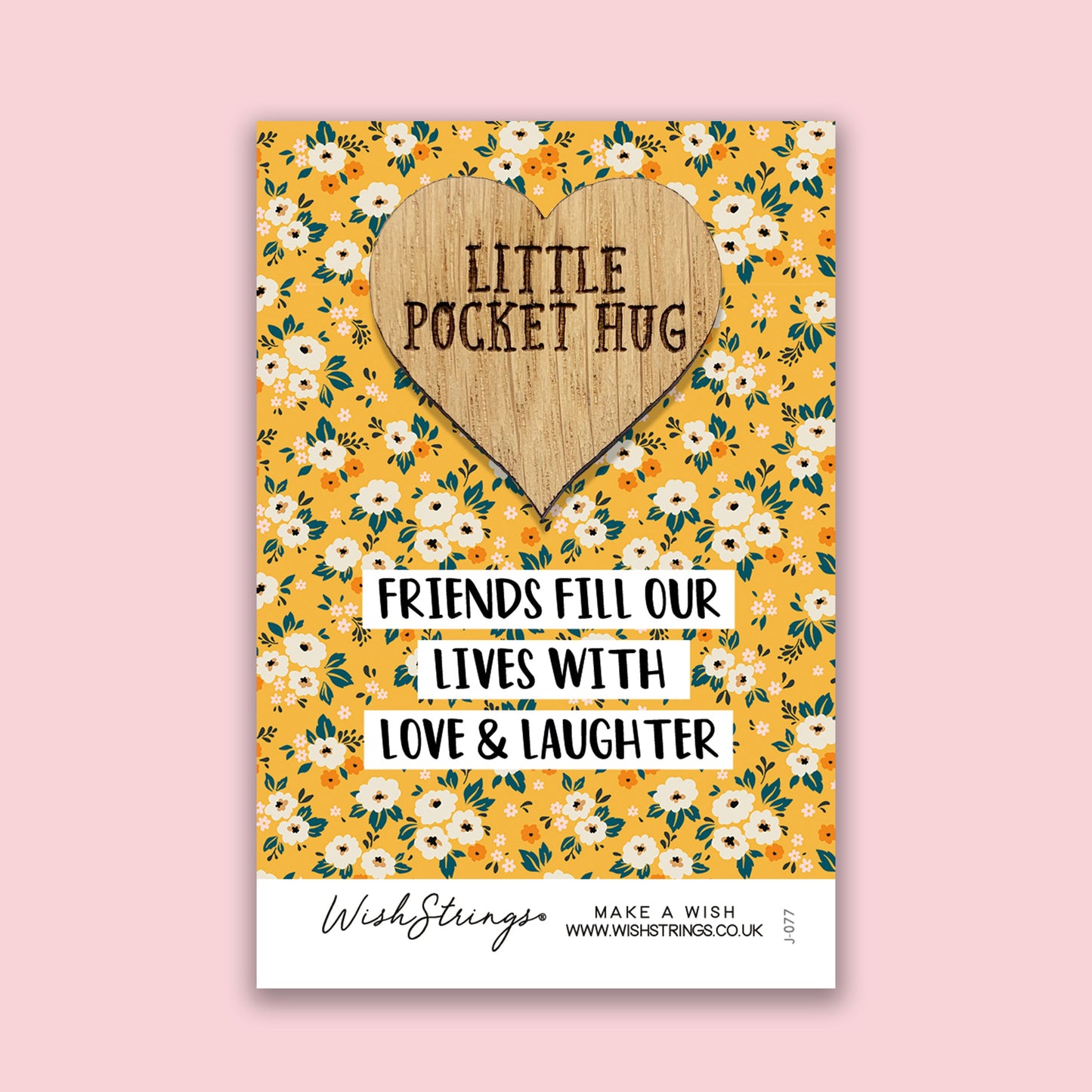 Pocket Hug - Friends Fill Our Lives with Love & Laughter | Thoughtful Long Distance Gift | Keepsake Token for Sending Hugs to a Special Friend