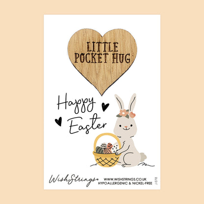 Pocket Hug – Happy Easter Bunny Design | Thoughtful Springtime Keepsake Gift | Token of Love for Family, Friends & Little Ones