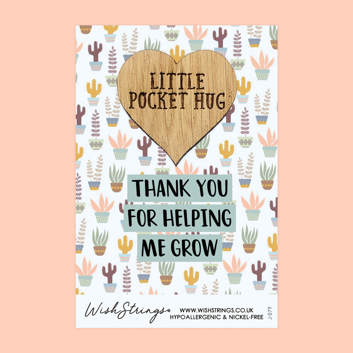 Pocket Hug – Thank You for Helping Me Grow | Thoughtful Teacher Gift | Keepsake Token of Appreciation for End of Term or Nursery Graduation