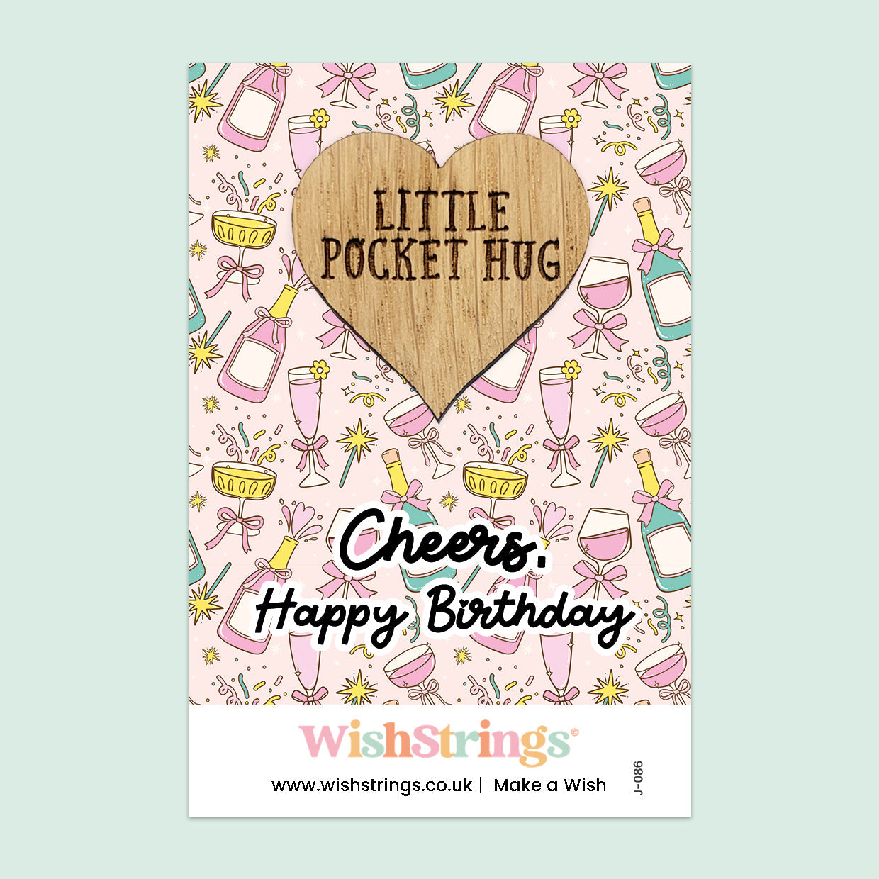 Pocket Hug - Cheers, Happy Birthday | Fun and Festive Gift | Keepsake Token for Sending Hugs & Celebrating a Special Birthday