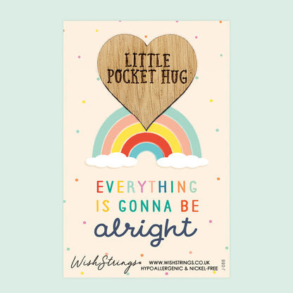 Pocket Hug - Everything is Gonna Be Alright | Comfort & Encouragement Gift | Keepsake Token for Sending Hugs & Support During Tough Times