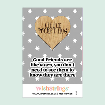 Pocket Hug - Good Friends Are Like Stars | Thoughtful Friendship & Thank You Gift | Keepsake Token for Sending Hugs to a Special Friend
