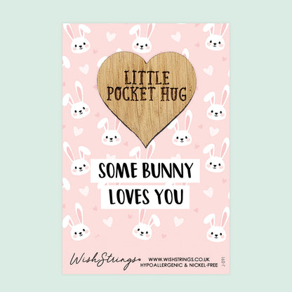 Pocket Hug - Some Bunny Loves You, Cute Bunny Design | Adorable Easter Gift | Keepsake Token for Sending Hugs & Easter Cheer