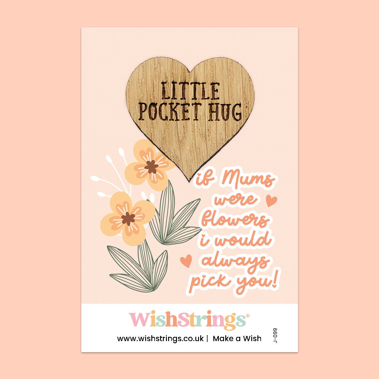 Pocket Hug - If Mums Were Flowers, I’d Always Pick You | Thoughtful Gift for Mum | Keepsake Token for Sending Hugs & Showing Love to a Special Mum