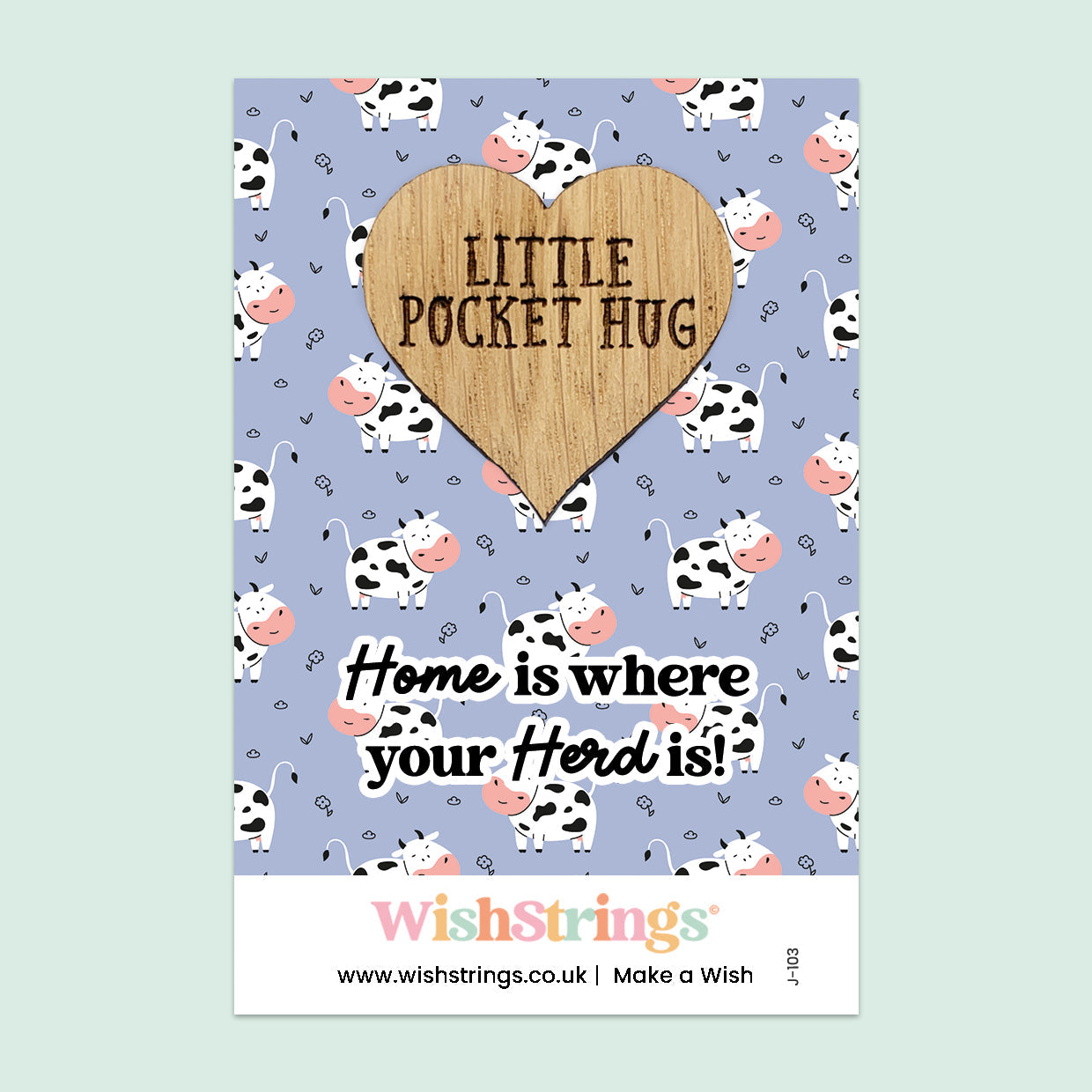 Pocket Hug – Home is Where Your Herd Is | Cow-Themed Gift for Animal Lovers | Keepsake Token for Comfort & Belonging