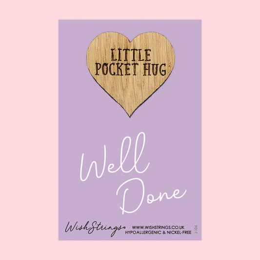 Pocket Hug - Well Done | Thoughtful Gift for Celebrating Success | Keepsake Token for Sending Hugs & Recognizing Exam Passes and Achievements