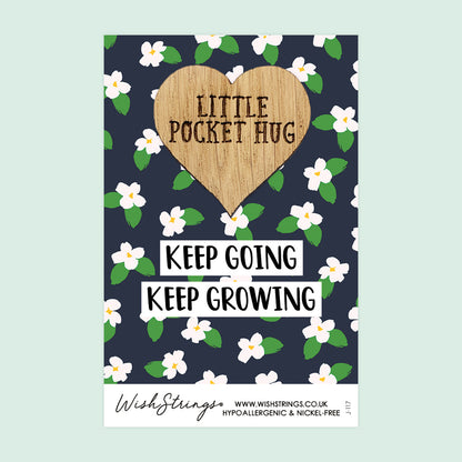 Pocket Hug - Keep Going, Keep Growing | Encouragement & Positivity Gift | Keepsake Token for Sending Hugs, Self-Care & Mental Health Awareness