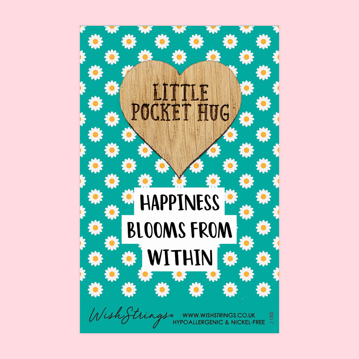 Pocket Hug - Happiness Blooms from Within | Self-Care & Positivity Gift | Keepsake Token for Sending Hugs, Support & Friendship