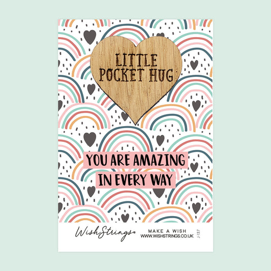 Pocket Hug - You Are Amazing in Every Way | Keepsake Token for Sending Hugs, Thank You & Appreciation