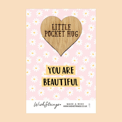 Pocket Hug - You Are Beautiful | Thoughtful Friendship Gift | Keepsake Token for Sending Hugs, Saying I Love You & Celebrating Beauty