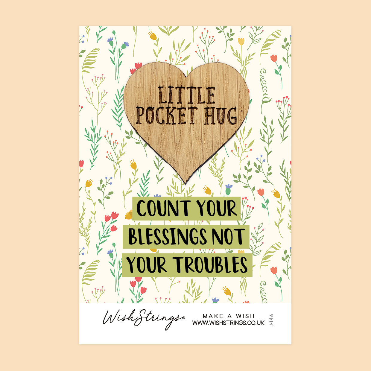 Pocket Hug - Count Your Blessings | Encouragement & Positivity Gift | Keepsake Token for Sending Hugs, Support & Tough Times