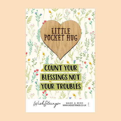 Pocket Hug - Count Your Blessings | Encouragement & Positivity Gift | Keepsake Token for Sending Hugs, Support & Tough Times