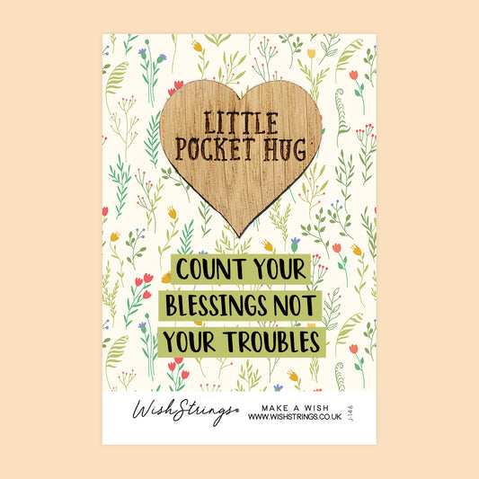 Pocket Hug - Count Your Blessings | Encouragement & Positivity Gift | Keepsake Token for Sending Hugs, Support & Tough Times