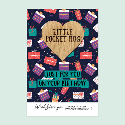 Pocket Hug - Just for You on Your Birthday | Thoughtful Birthday Gift | Keepsake Token for Sending Hugs & Birthday Wishes