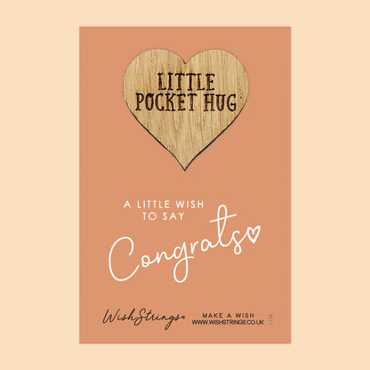 Pocket Hug - Congrats | Thoughtful Gift for Celebration & Achievement | Keepsake Token for Sending Hugs to Say Congratulations & Well Done