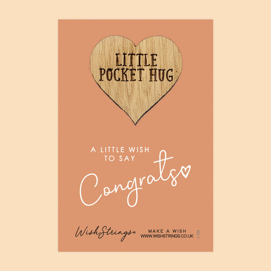 Pocket Hug - Congrats | Thoughtful Gift for Celebration & Achievement | Keepsake Token for Sending Hugs to Say Congratulations & Well Done