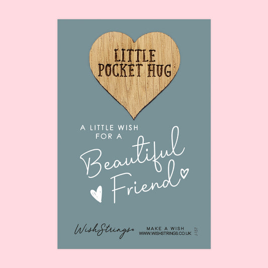 Pocket Hug - For a Beautiful Friend | Thoughtful Friendship Gift | Keepsake Token for Sending a Hug, Support & Thinking of You