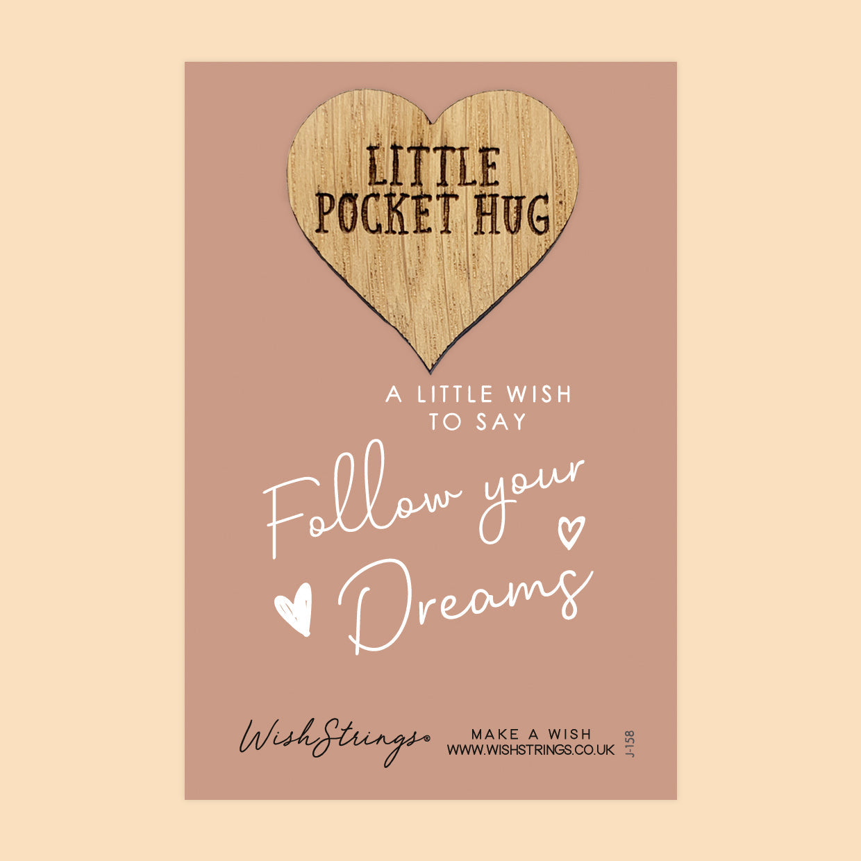 Pocket Hug - Follow Your Dreams | Inspirational Gift for Success & Motivation | Keepsake Token for Sending Hugs, Luck & Chasing Future Dreams