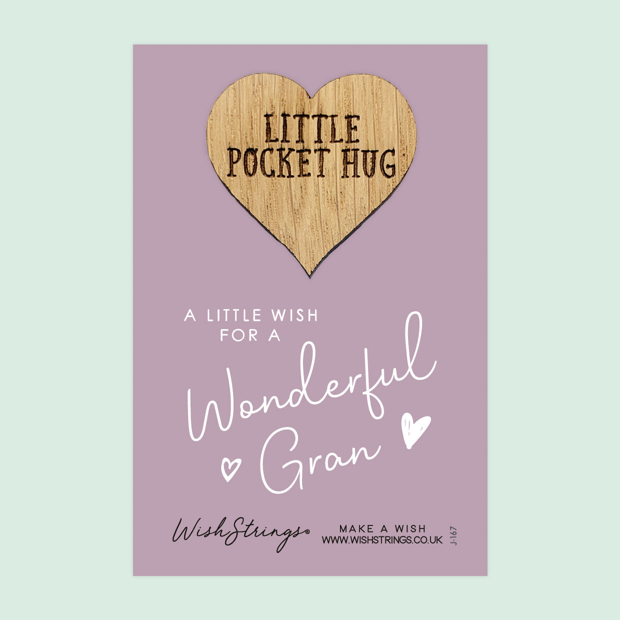 Pocket Hug - Wonderful Gran | Thoughtful Gift from Grandkids | Keepsake Token for Sending Hugs & Showing Love to the Best Gran