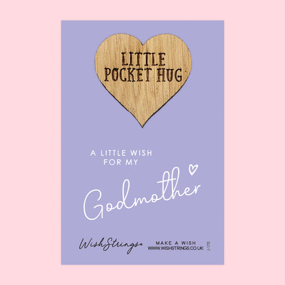 Pocket Hug - Godmother | Thoughtful Gift from Godchildren | Keepsake Token for Sending Hugs to a Special Godmother
